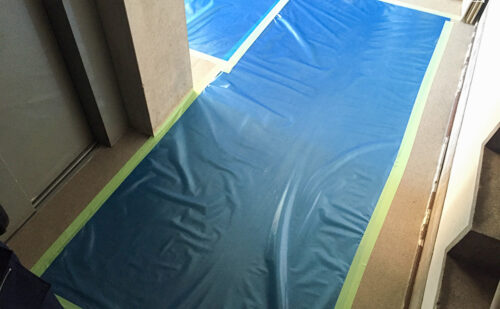 作業前の現場の養生